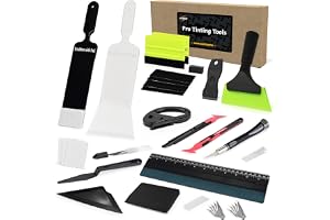 EHDIS Glasfilm för bilar verktygssats, förpackning för installation av fönsterfilm nyansverktyg, inkluderar Bulldozer squeegee, filtskrapa, silikonskärare och skrapa