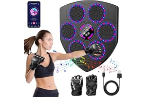 ‎EAGERMINDS EagerMinds Music Boxing Machine, LED Smart Music Boxing Machine with 9 Speeds, 9 Training Modes, Automatic Counting, Supports Bluetooth, Wall Mounted Boxing Target for Adults Children