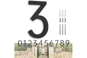 YLYOUNI House Numbers Large Door Numbers Black House Number 7 Inch Metal House Numbers 3D Floating Exterior Modern - Address Numbers for House Front Door Numbers 3