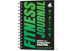 Clever Fox Journal de fitness et d'entraînement quotidien pour suivre vos levés de poids, cardio, suivi du poids corporel – Reliure à spirales, couverture laminée, pages épaisses, A5 (vert fluo)