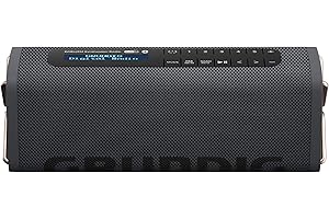 Grundig GBT Band Black - Bluetooth Lautsprecher mit DAB+ und FM Radio, 30 Meter Reichweite, mehr als 8 Std. Spielzeit, Akku 3.7 V mit 2000 mAh, Bluetooth version V5.0