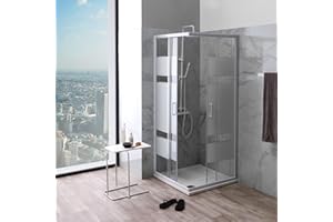 KIAMAMI VALENTINA Box doccia angolare 75x75 cristallo serigrafato profili bianchi | Venere