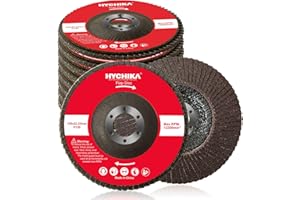HYCHIKA BETTER TOOLS FOR BETTER LIFE HYCHIKA Disque Abrasif 125mm, 10 Disque à Lamelles, Disque de Meulage 125 mm Standard 125 mm x 22,2 mm, Grain 120, Pour Métal, Acier et Bois