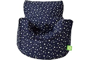 BEANLAZY Bean Lazy ® 100% Cotton Small Navy Stars Bean Bag Chair with Filling