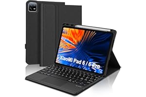FARYODI Xiaomi Pad 6 Custodia con Tastiera - QWERTY Italiana -Layout Wireless Bluetooth Tastiera Magnetica Staccabile per Xiaomi Pad 6/6 Pro 2023 11 Pollici - Nero