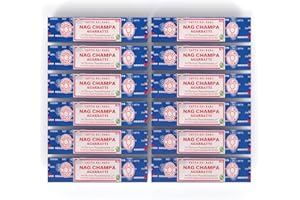ADRAW Satya Nag Champa Räucherstäbchen Räucherwerk Agarbatti Incense Sticks Handgerollt in Indien (12 Packungen je 15 Gramm)