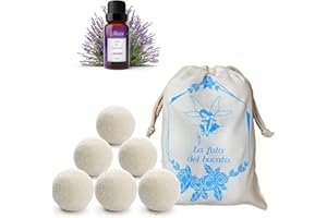 Palline Per asciugatrice di lana, 6 Palle Per Asciugatrice Antipiega e Cattura Peli Con Olio Essenziale Alla Lavanda, Palline Di Lana Per Asciugatrice Con Profumatore Per Il Bucato LUMINER