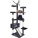 Tectake Arbre A Chat Griffoir Grattoir Geant 2 Grottes Xxl 4cm Diverses Couleurs Au Choix Noir Blanc No Amazon Fr Animalerie