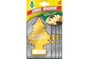 Arbre Magique, Désodorisant pour voiture, parfum vanille, durée jusqu'à 7 semaines, format multipack de 4 pièces