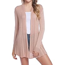 Damen Strickjacke Leicht - V-Ausschnitt Cardigan Mit Taschen