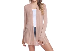 Sykooria Cárdigan Mujer Largo Manga Larga Chaqueta de Punto Mujer Elegante Cardigan Chaleco Mujer Casual para Primavera Verano Otoño Invierno