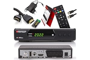 ANADOL Opticum Sat Receiver SBOX Plus mit PVR Aufnahmefunktion & Timeshift - für Satelliten Satellite Satellit, TV, Digital, HD, HDMI, UNICABLE, SCART - Astra Hotbird vorsortiert + HDMI Kabel + Satkabel