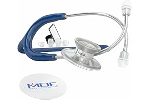 MDF INSTRUMENTS MDF® Acoustica® Stetoscopio a due testine leggero Deluxe della - Garanzia a 30 anni & Programma-componenti-gratuite-a-vita - Blu marina (MDF747XP-04)…
