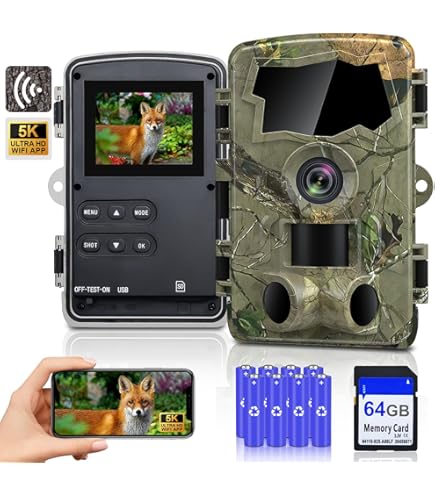 Swetfela Solar Wildlife Camera With Night Vision - 2K Trail Camera Motion Detection 120°, Max 100M WiFi, Bluetooth, Detachable Solar Panel, 5200mAh Battery, 0.2s Trigger 64GB TF Card, IP66 - View #9