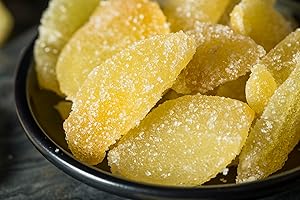 gingembre cristallisé 1 Kg | Gingembre confit en lamelles | Gingembre en Tranches de | Gingembres séchés sucrés | Collation sucrée | IDÉAL pour les recettes | Végétariens et végétaliens | Dorimed