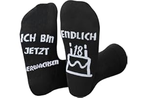 Biswitif 18 Geburtstag Junge, Geburtstag Socken Herren, Lustige Socken, Kuschelsocken, 39-46 Herren,Geburtstag Mann Socken, Geschenke Zum 18 Geburtstag Jungen für 18 Jährige Jungs