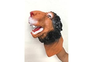 just4baby Guanti da marionetta in silicone per bambini Story Telling Dinosaur Shark Lion Tiger TREX Triceratops (01-Lion Hand Puppet)