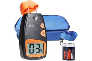 DIENMERN Moisture Meter for Logs Wood, Wood Moisture Meter for Firewood, Firewood Log Moisture Meter for Lumber, Digital Moisture Detector,Pin-Type Water Leak Damp Tester for Wood Firewood Paper Floor-Yellow