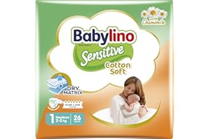 Babylino Sensitive Babywindeln, Größe 1, Newborn (2-5 kg), 26 Stück
