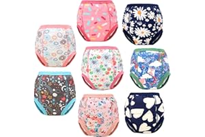 FLYISH DIRECT Potty Training Pants Girls Cotton Potty Trainer Pants Potty Training Pants Toddler Reusable Training Pants, 8 packs, 6 years
