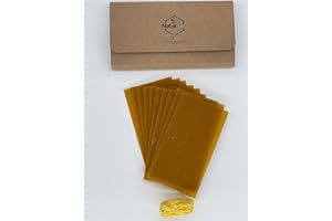 KIT To manufacture Beeswax Candles, Natural, Origin SPAIN in La Sierra de La Culebra and Sanabria (Zamora) - Without Paraffin.(KIT 10 Sheets 21 cm x 11.5 cm)+3 m Waxed Wick