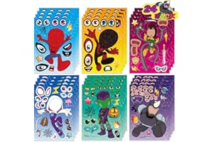WDOERA Spidey and his Amazing Friends Face Stickers for Kids(24sheets) Spider-Man and Friends Party Favors for Spidey Birthday Decorations,Coloring Book Stickers
