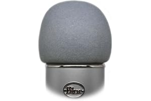 VOCALBEAT Foam Windscreen for Blue Yeti - Can Also Cover Other Large Microphones such as MXL, Audio Technica and more - Made from a Quality Sponge Material to Act as a Pop Filter for your Mic - Silver Color