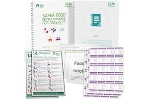 SAFECHEF Safer Food Better Business 2026 Compliance Kit – Includes Food Hygiene Record Book, 13-Month Diary, Allergen Posters & 60 Alert Labels – HACCP/EHO Inspection Ready SFBB Catering Pack