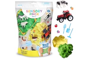 Creativity for Kids 【Sensoriskt paket】Sensoriska leksaker för småbarn från 3 till 4 år och äldre, bondgårdsdjursleksaker för barn, reseleksaker och småbarnsaktiviteter