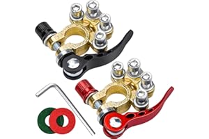 LUCKYKODOR Connecteurs Borne De Batterie, 12V Batterie Terminal,Avec 1 Paire De Joints De Protection et clé Allen，Convient pour la moto de camion de voiture RV