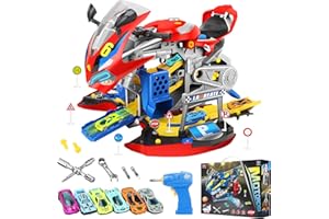 BuntWunder Moto Démontable pour Enfants 3+ Ans, Jouet Éducatif avec Perceuse Électrique, Moto à Construire avec Lumières et Sons Réalistes, Engine Jouet Noël Éducatifs, Cadeau pour Enfants 3 à 8 Ans