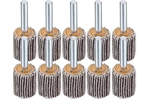 sourcing map 20mm Flap Wheels Shank Mounted Sandpaper Abrasive Wheel 80 Grits 10 Pcs