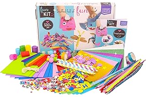 Vaessen Creative 1119-902 Bastelset für Kinder mit 500 Hochwertigen Bastelmaterialien wie Moosgummi, Wackelaugen, Bastelpapier, Pfeifenputzer, Washi Tape, Strasssteinen und Mehr, bunt