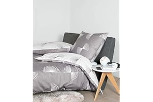 ‎JANINE Janine Mako-Satin Bettwäsche J. D. 155x220 cm + 80x80 cm Taupe
