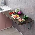 Lukzer Engineered Wood Wall Mounted Folding Table for Kitchen, Computer, Workstations Multi-Function Computer Desk Workbench (MT-002 / Wenge / 80 × 40 cm) DIY (Do It Yourself)