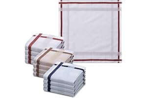 JEMIDI Pañuelos hombre de algodón - Juego 12x pañuelos tela hombre de colores para bolsillo nariz para caballero - Pañuelos de tela cuadrados 40x40 cm - Lavables a máquina