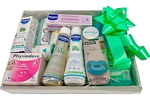 MOMENTOSGOURMET Canastilla Bebé Recién Nacido Cesta Regalo Unisex para Nacimiento y Baby Shower Set de Regalo con Tarjeta Personalizable Ideal para Bautizo y Mamás Primerizas de 0 a 6 Meses Envío Directo al Hospital!