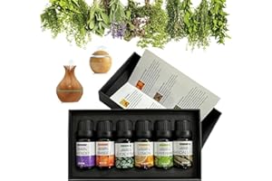 CALA VERDE Set de 6 Aceites Esenciales para humidificador, 10 ml, juego aceites naturales para difusor, naranja, eucalipto, Lavanda, menta, madera y limon