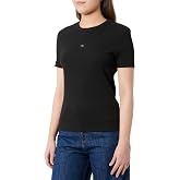 Calvin Klein WOVEN LABEL RIB FITTED TEE Tiş&ouml;rt Kadın