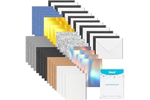LIKCUT Insert Card Set for Mini Plotter, 16 Pieces with Envelopes, Insert Cards and Folding Cards, Inster Card Set for DIY Greeting Cards and Invitations