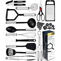 Home Hero 25 pcs Kitchen Utensils Set - Nylon & Stainless Steel Cooking Utensils Set - Non-Stick Kitchen Utensils with Spatul