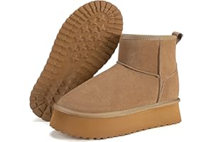 Mishansha Stivali Invernali da Donna Foderate Stivali da Neve Caldi Antiscivolo Stivaletti da Neve Donna Inverno, Taglie 36-42