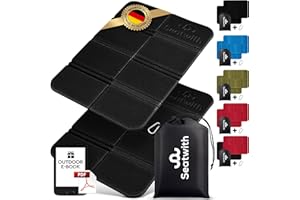 Seatwith Folding Hiking Mat 2pcs - Insulated Folding Sit Mat w/Carry Bag & Hook - Sit Mats for Walkers - sit mat hiking - Folding Seat Pad - Camping Sit Mat Folding Camping Mat+Outdoor E-book