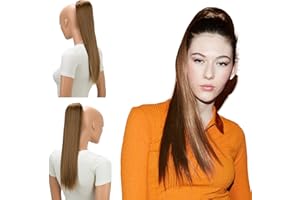 CAISHA 55cm Coda Capelli Nina Con Coulisse Capelli Extensions Finta Per Donna Posticcio Per Capelli Liscio Marrone Chiaro PH505