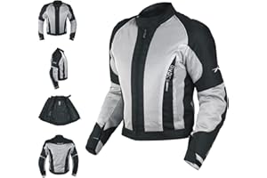A-pro Eté Blouson Textile Touring Sport Moto Scooter Mesh Doublure Impermeable gris 4XL
