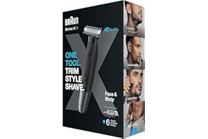 Braun Series X, hybrydowy elektryczny męski trymer do brody i golarka do ciała, Ostrze 4D, SkinShield, wodoodporny, bezprzewodowy, XT5200