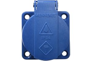 Mennekes 101700019 Bases Schuko Borna Rápida 16 A / 230 V, Tomas de Corriente Schuko, IP 54 Grado de Protección, Azul