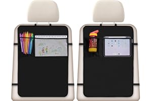 ECENCE 2x ochraniacz na tył fotela dla dzieci, osłona na tył siedzenia 50 x 70 cm, wodoodporna mata - organizer, torba samochodowa, mata chroniąca przed obuwiem, torba na tylne oparcie