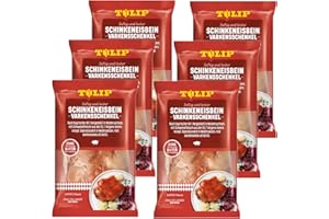 TULIP 6x 600 g Eisbein Schinkeneisbein | Tafelfertig Gegart Vakuumverpackt | Schweinehaxe mit Schwarte einfach im Backofen zubereitet in ca. 30-40 Minuten | Eisbeinfleisch Ohne Kühlung