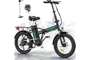 ‎HITWAY HITWAY E Bike 20" 3,0 Fat Tire Elektrofahrrad E-Fahrrad klapprad,250W/36V/12Ah Akku,Max.Reichweite bis zu 35-90km, Off-Road Mountainbike mit 7 Gängen,City EBike